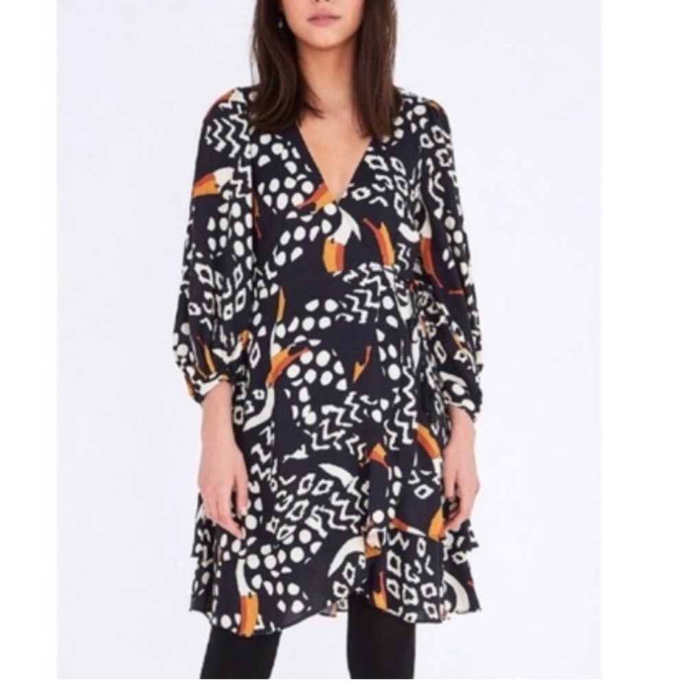 FARM Rio Toucan Mini Wrap Dress